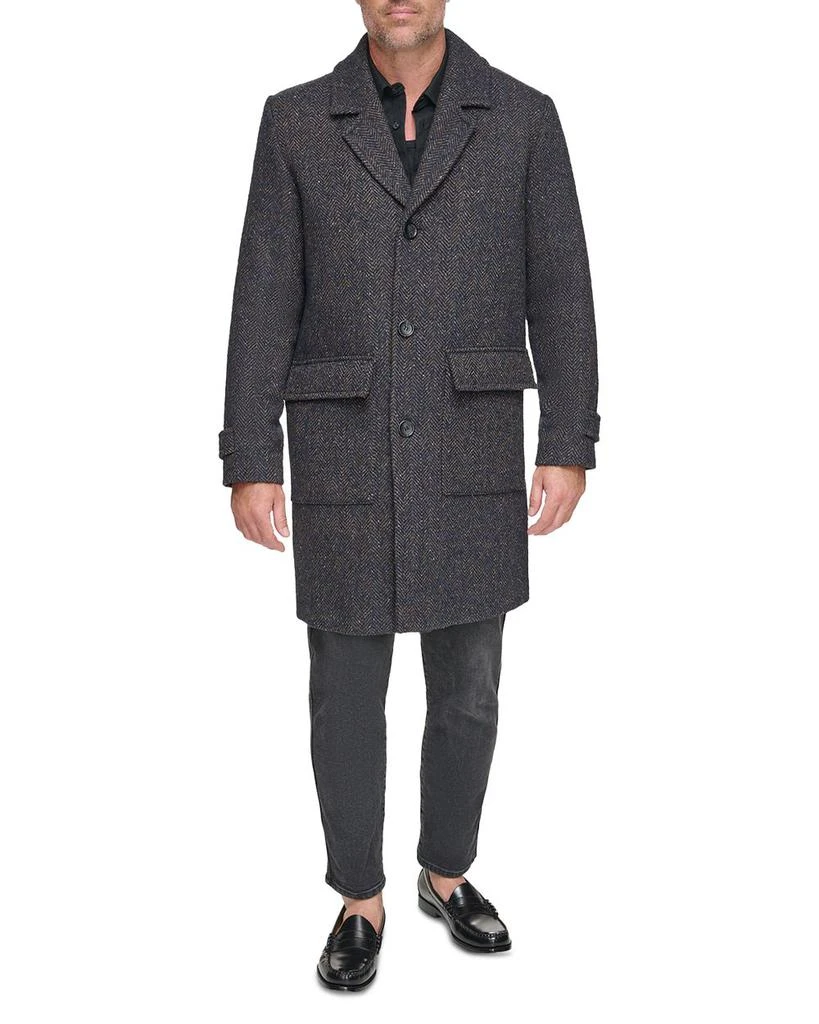 Andrew Marc Wexford Textured Herringbone Relaxed Fit Long Overcoat 3