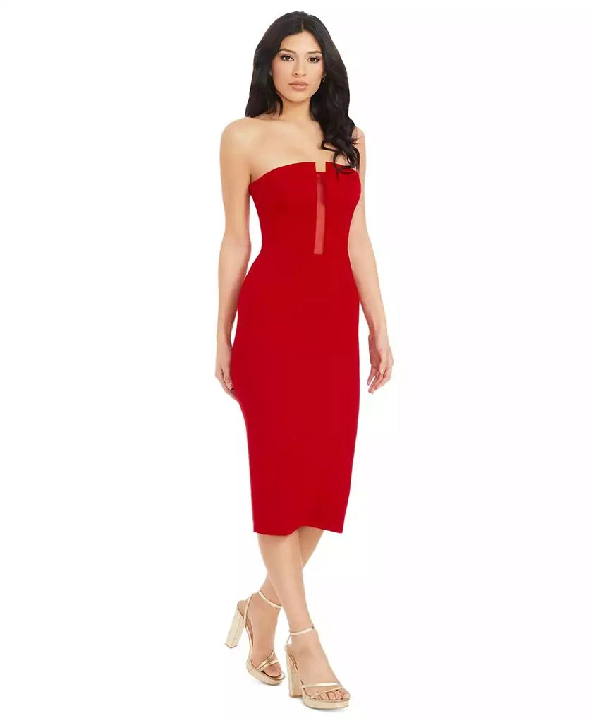 Dress The Population Women's Erica Strapless Plunge-Neck Bodycon Midi Dress 3