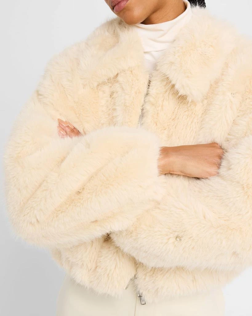 A.L.C. Esme Embellished Faux Fur Jacket 5