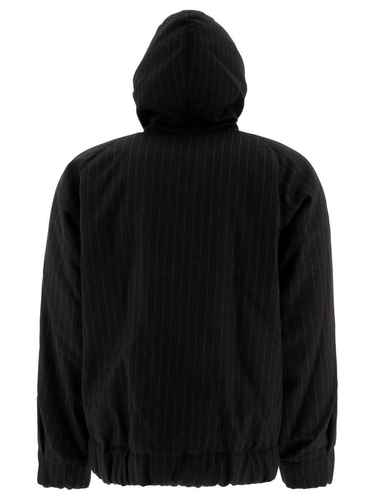 Sacai Hoodie Sacai Pinstriped Zip-Up Hooded Jacket 2