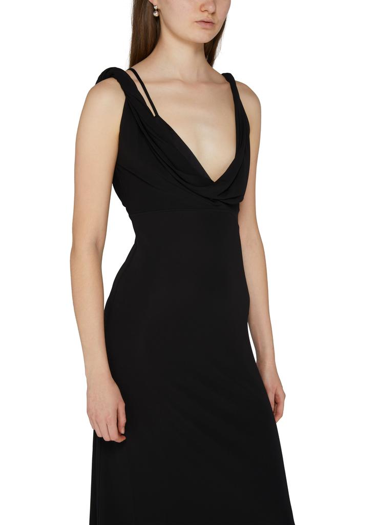 VIP【関税送料無料】希少 Toteme Black draped dress Draped V-neck dress black – TOTEME