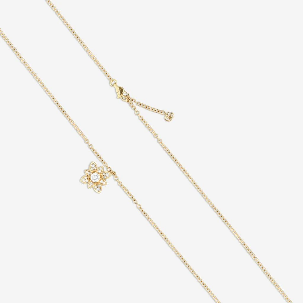 Gucci Gucci 18K Yellow Gold Diamond Flower Pendant Necklace YBB79623800100U-copy 3
