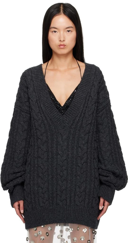 CECILIE BAHNSEN Gray Alia Sweater 1