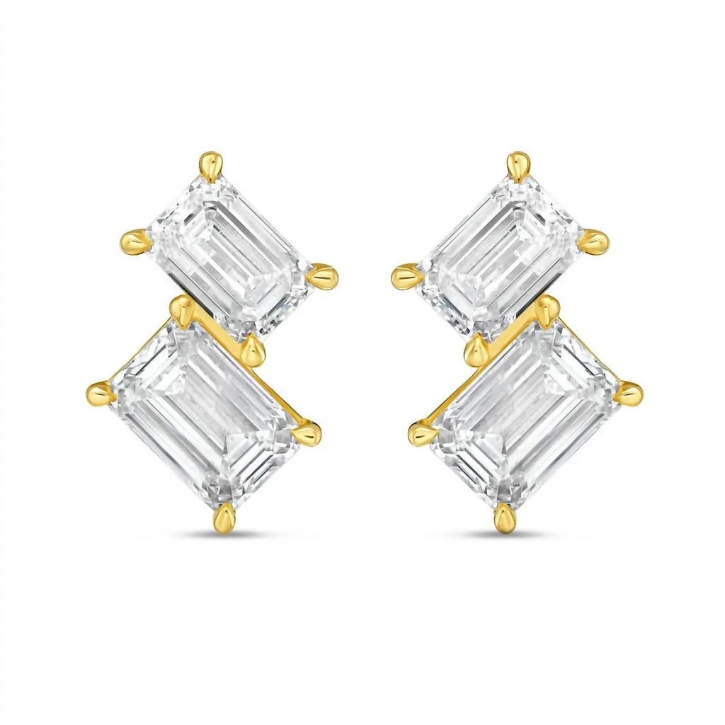 Diana M Jewels Diana M Jewels - Women
s Emerald Lab-Grown Diamond Stud Earrings (4.00 Ct) - Signature Plus