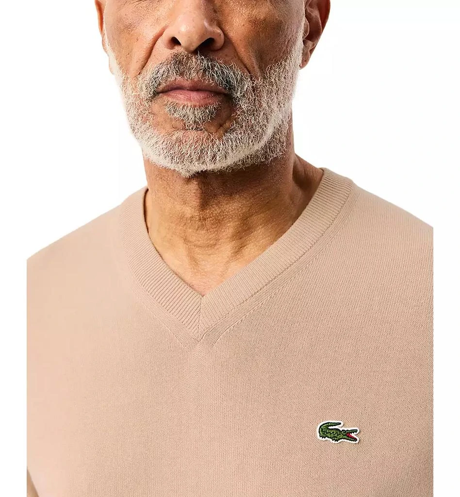 Lacoste Men's Regular-Fit Solid V-Neck Sweater 3