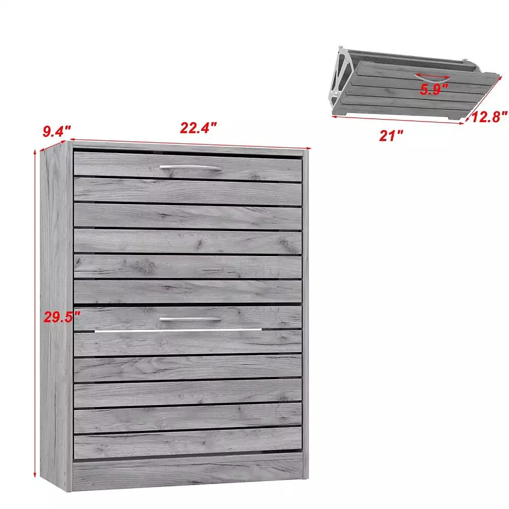 Homsee Shoe Cabinet with 2-Shutter Door, Shoe Rack 4