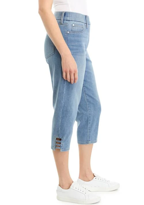 Kim Rogers® Rogers Womens Ladder Hem Detail Denim Capri Jeans 3