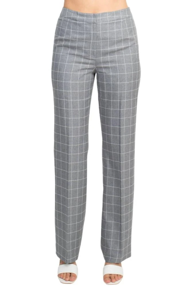 Le Suit Le Suit - Notched Collar Mélange Windowpane Jacket With Crepe Pant Suit Set 5