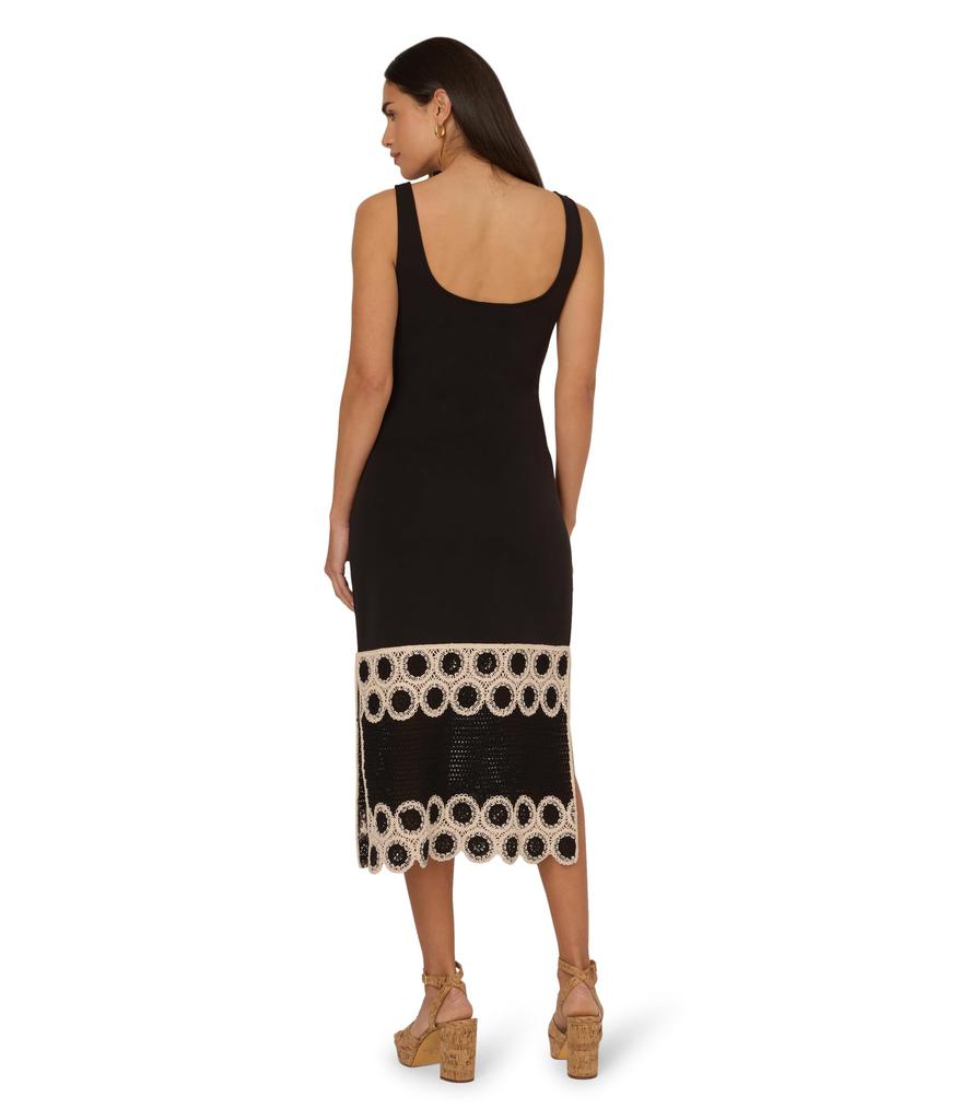 Adrianna Papell Crochet Sheath Midi Dress