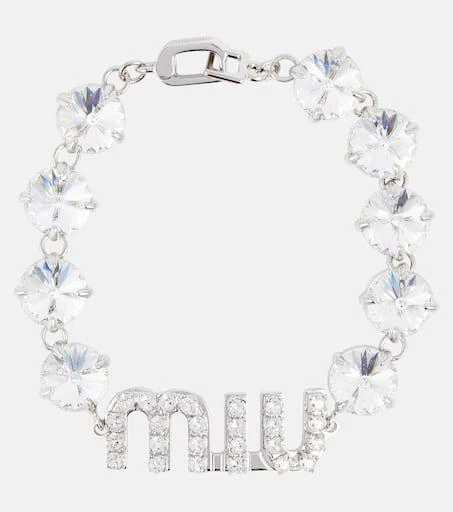Miu Miu Logo crystal-embellished bracelet 1