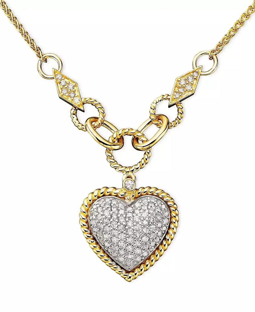 D
Oro by EFFY® Diamond Pavé Diamond Heart Pendant (3/4 ct. t.w.) in 14k Gold or 14k Rose Gold