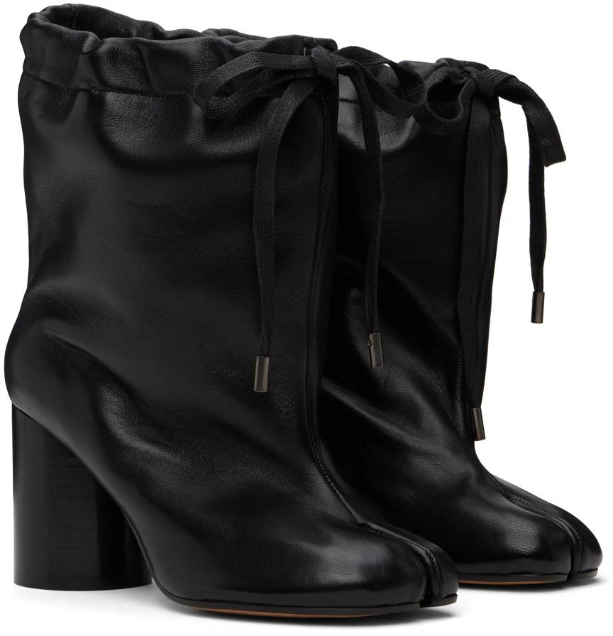 MAISON MARGIELA Black Tabi Drawstring Ankle Boots 4