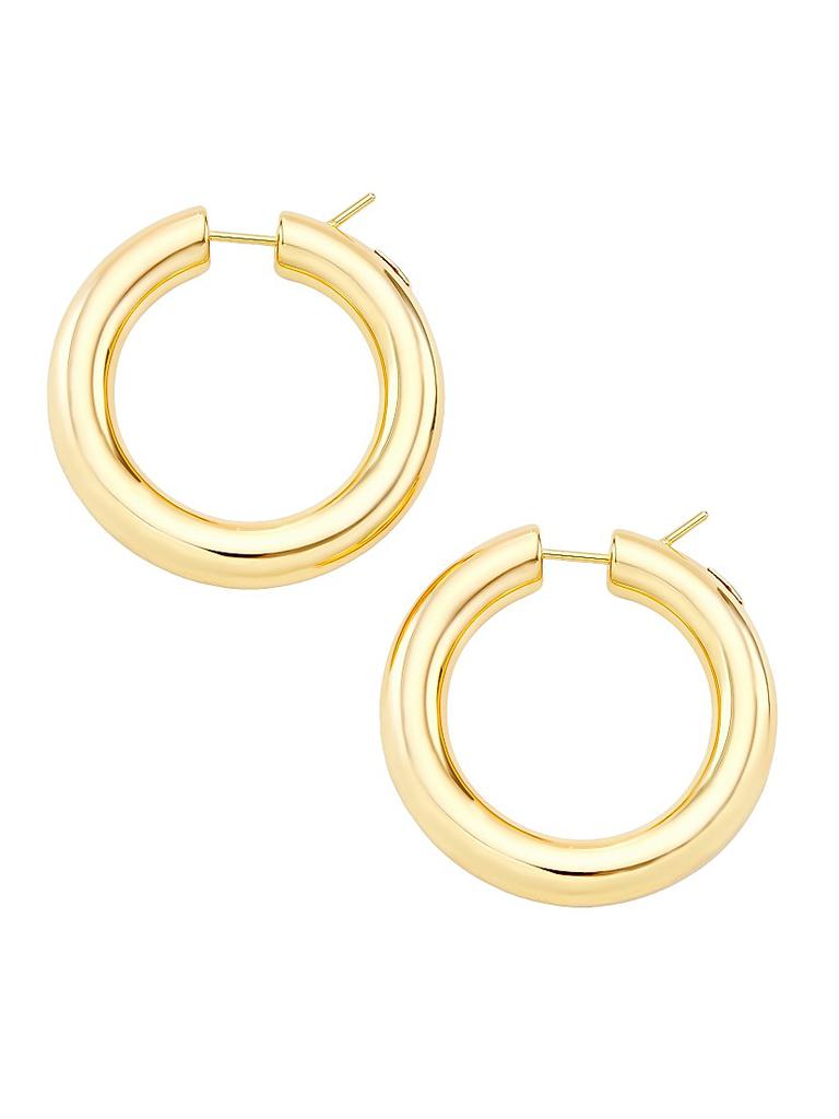 Saks Fifth Avenue 14K Yellow Gold Tubular Hoop Earrings/5MM x 35MM
