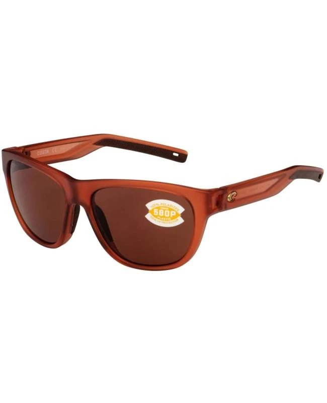 Costa Del Mar Costa Del Mar Bayside Matte Coral Round Copper Lens Unisex Sunglasses BAY 194 OCP 1