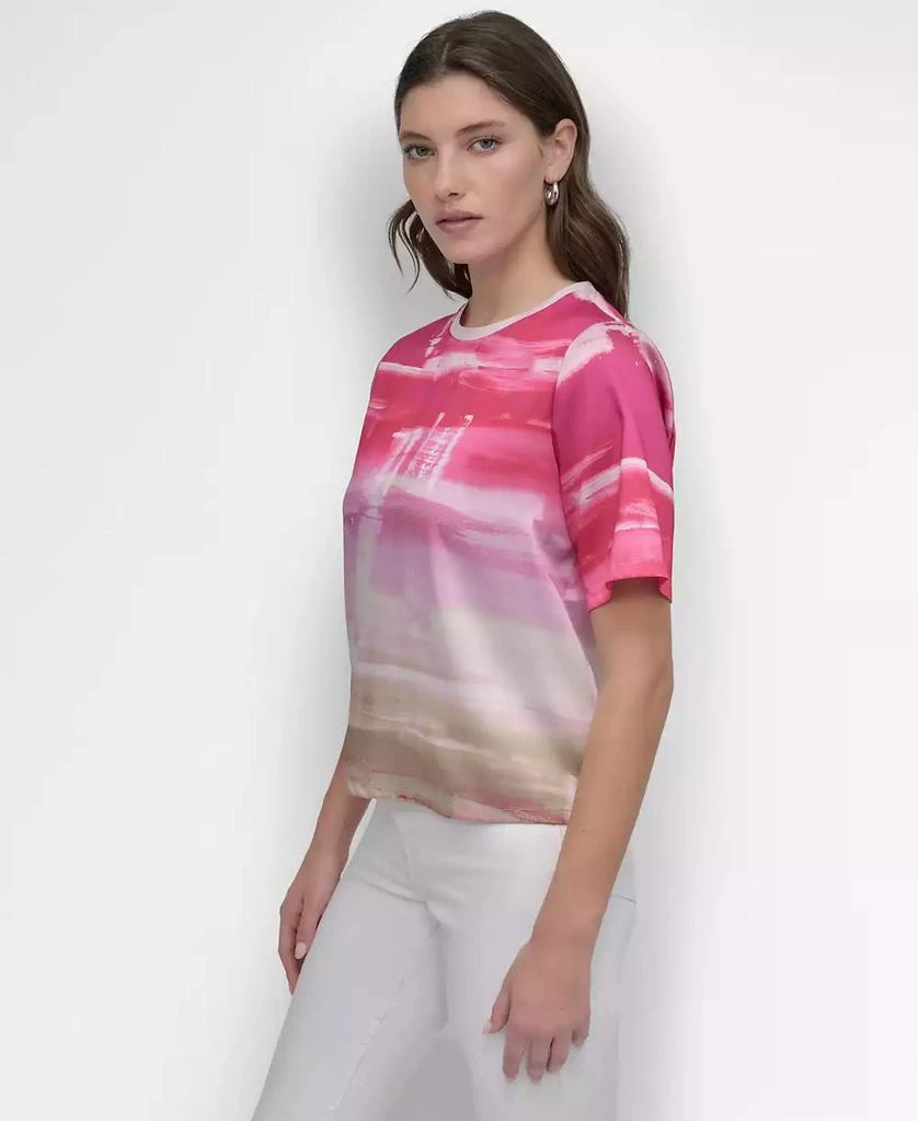 DKNY Women's Brushstroke-Print Short-Sleeve Top 2
