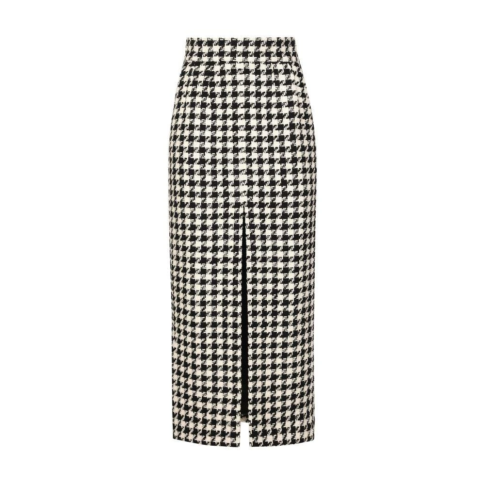 Dolce & Gabbana Long macro-houndstooth skirt 6