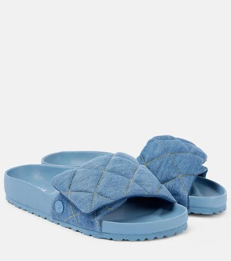 Birkenstock Sylt quilted denim slides 1