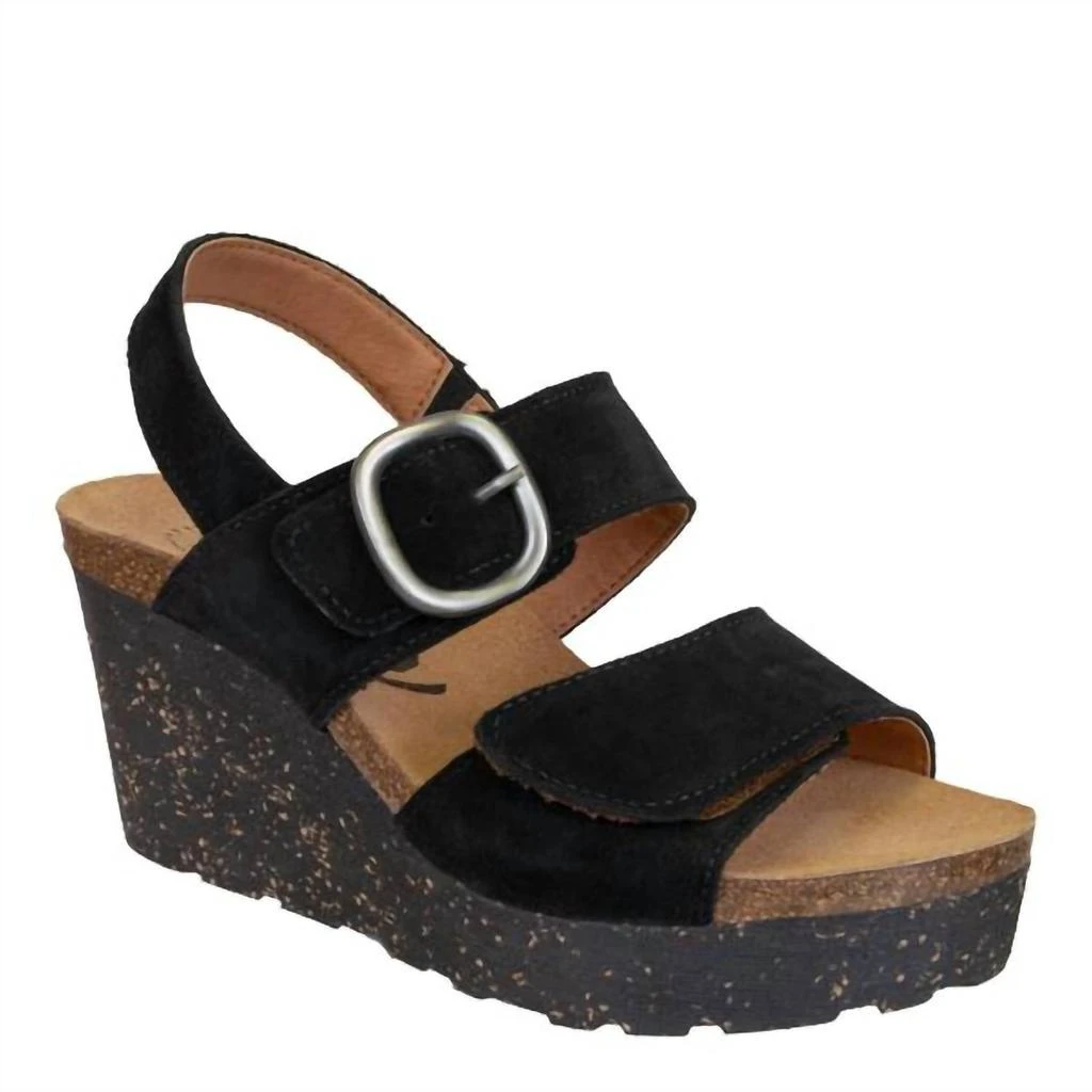 OTBT Peasant Wedge Sandals In Black 1