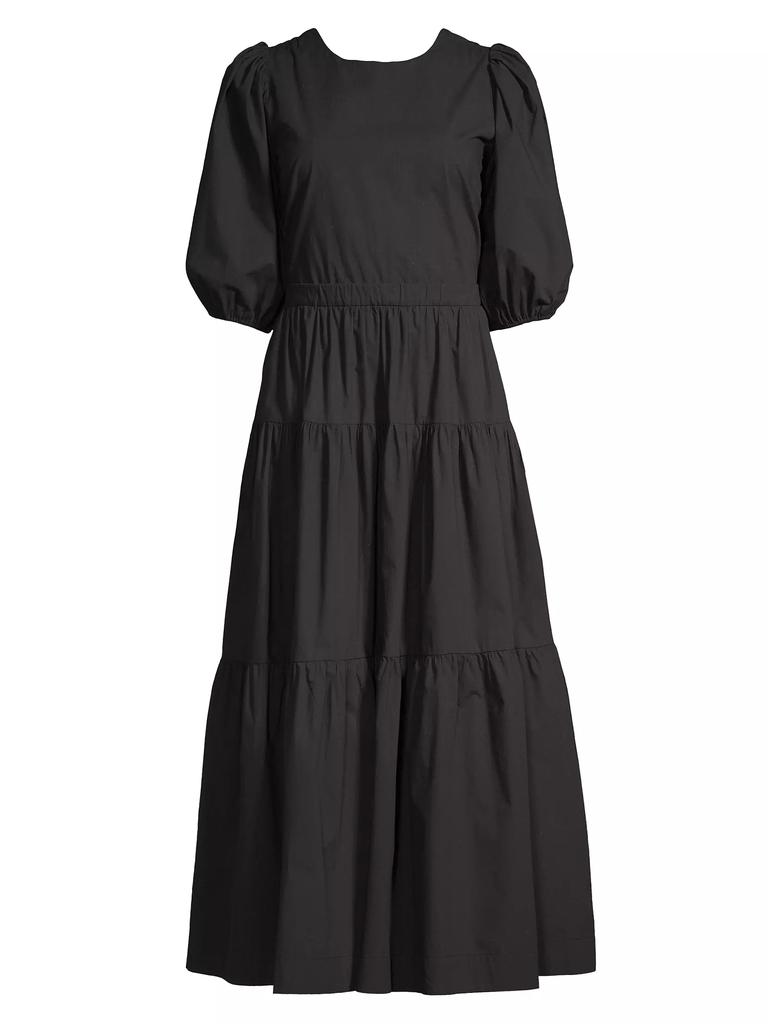 Birds of Paradis Daphne Poplin Tiered Midi-Dress