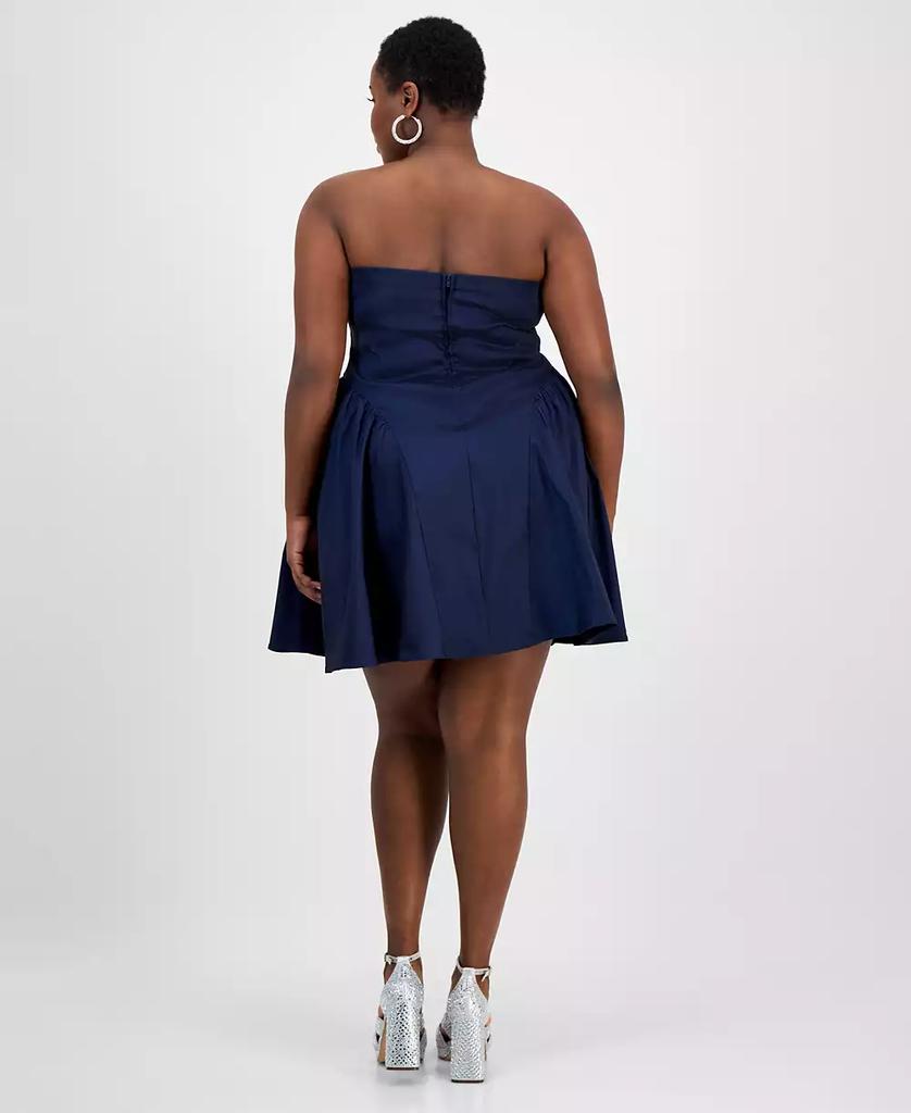 Emerald Sundae Trendy Plus Size Strapless Taffeta Dress