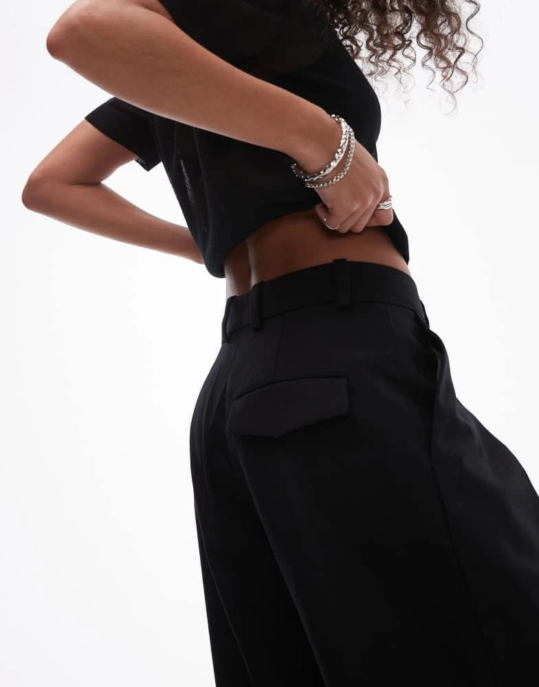 ARKET ARKET stretch wool blend tailored straight leg trousers in black 5