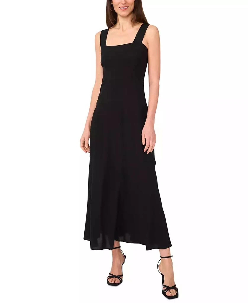 Vince Camuto Women's Challis Square-Neck Smocked-Back Sleeveless Maxi Dress, XS- 2