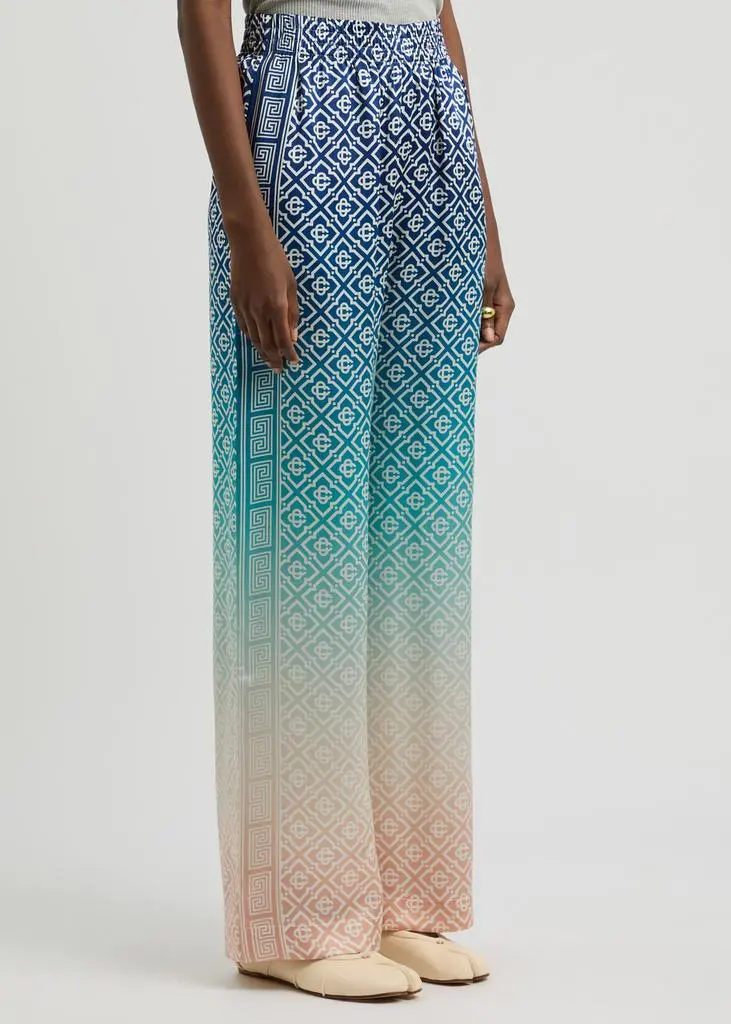 Casablanca Logo-monogrammed dégradé silk trousers 2