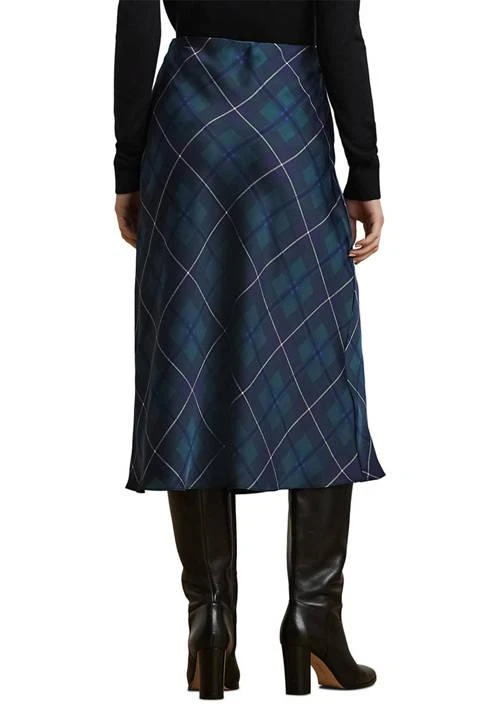 Ralph Lauren Ralph Lauren Plaid Satin Charmeuse Midi Skirt 2