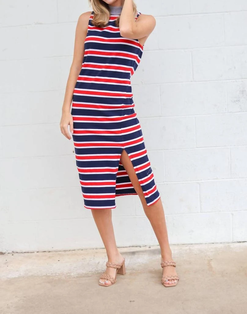 Sundry Sundry - Stripe Mock Neck Dress 4
