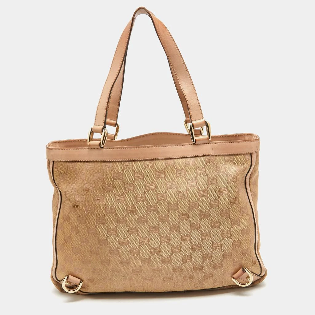 Gucci Gucci Dusty Pink/Gold GG Lurex Fabric and Leather Tote 4