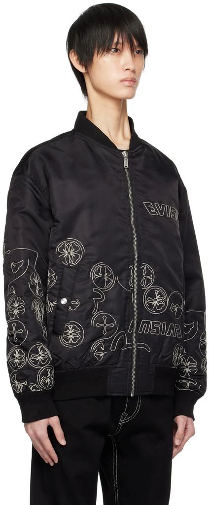 Evisu Black Embroidered Bomber Jacket 2