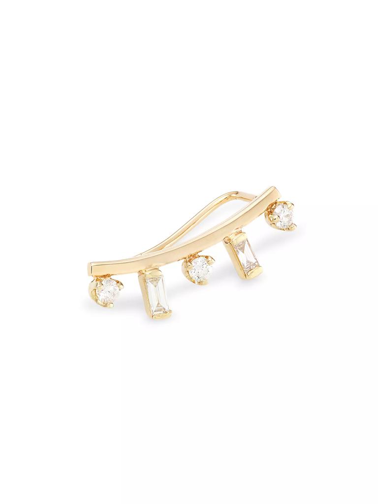 Zoë Chicco Paris 14K Gold & Diamond Small Curved Bar Right Ear Shield