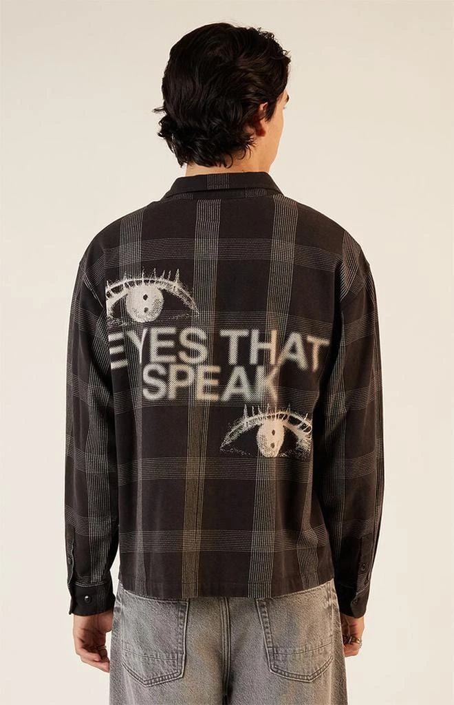 PacSun Black Graphic Flannel Shirt 1