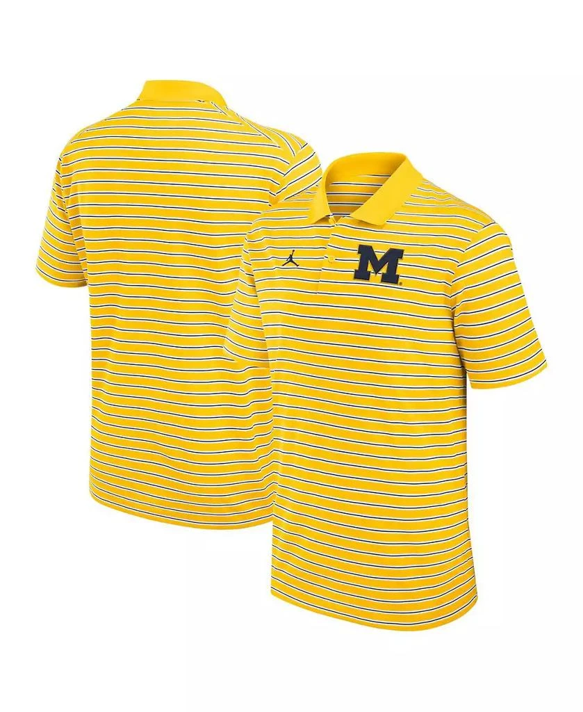Jordan Men
s Maize/White Michigan Wolverines Primetime Victory Striped Performance Polo