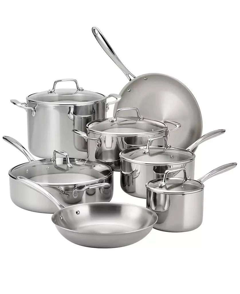 Tramontina TriPly Clad Stainless Steel Glass Lid 12 Pc Cookware Set 1