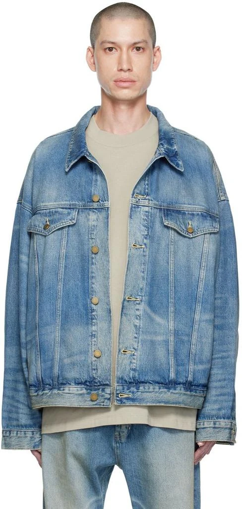 Fear of God ESSENTIALS Blue Trucker Denim Jacket 1