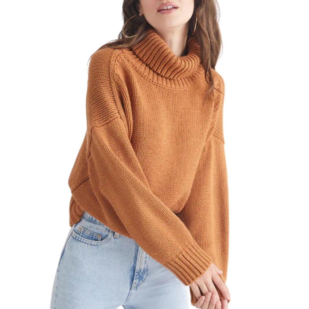 525 America Edie Chunky Turtleneck Sweater In Toasted Alomd