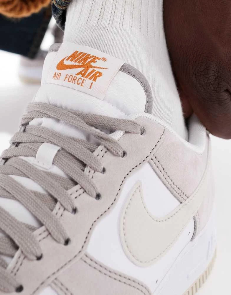 NIKE Nike Air Force 1 premium trainers in white and cream 3