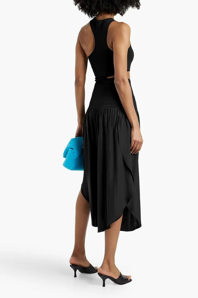 Stella McCartney Cutout silk and stretch-knit midi dress 3