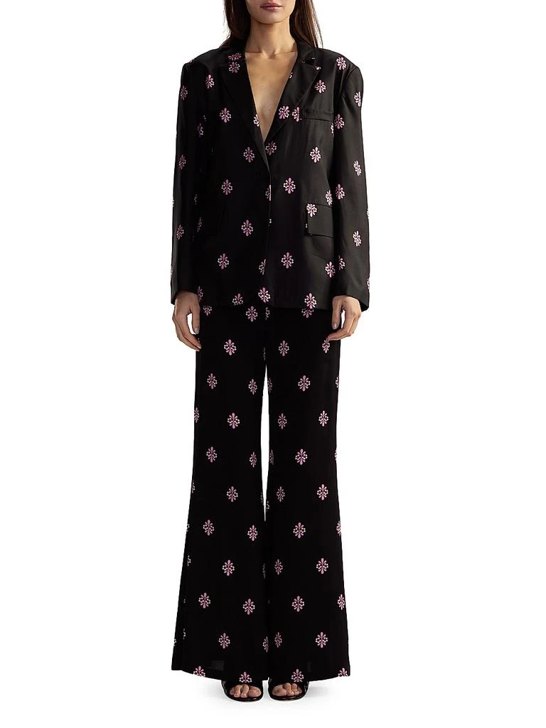 Cynthia Rowley Floral Silk Twill Notch-Lapel Blazer 2