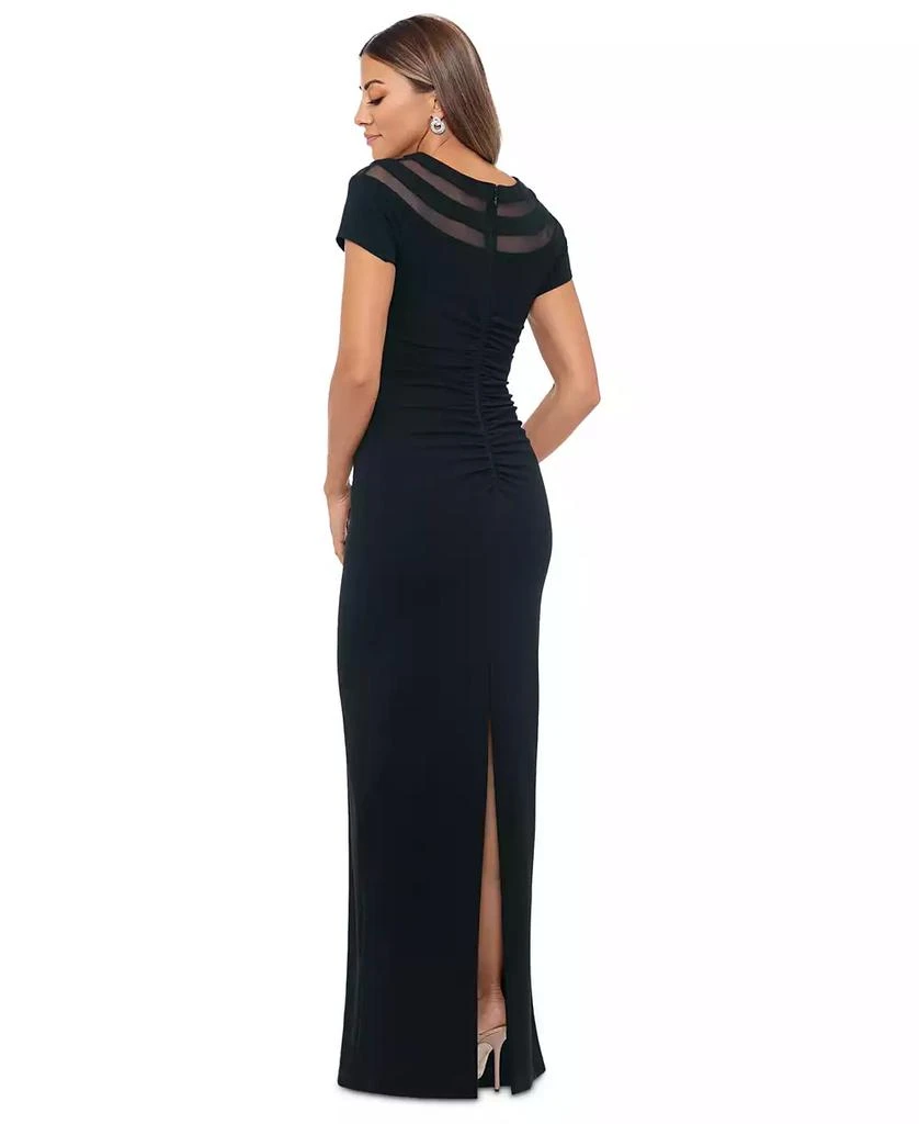 XSCAPE Petite Illusion-Detail Short-Sleeve Dress 2
