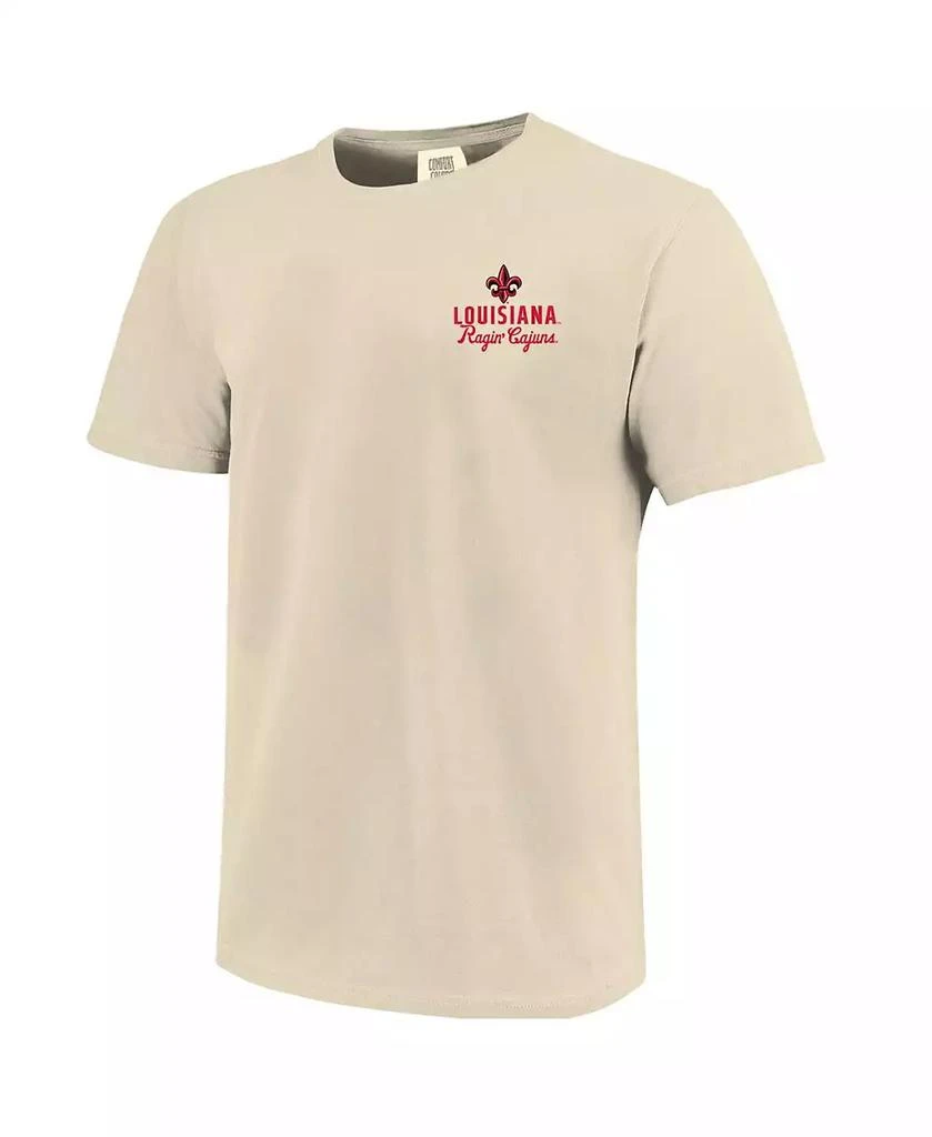 Image One Men's Cream Louisiana Ragin' Cajuns Comfort Colors Mascot Overlay T-Shirt 2
