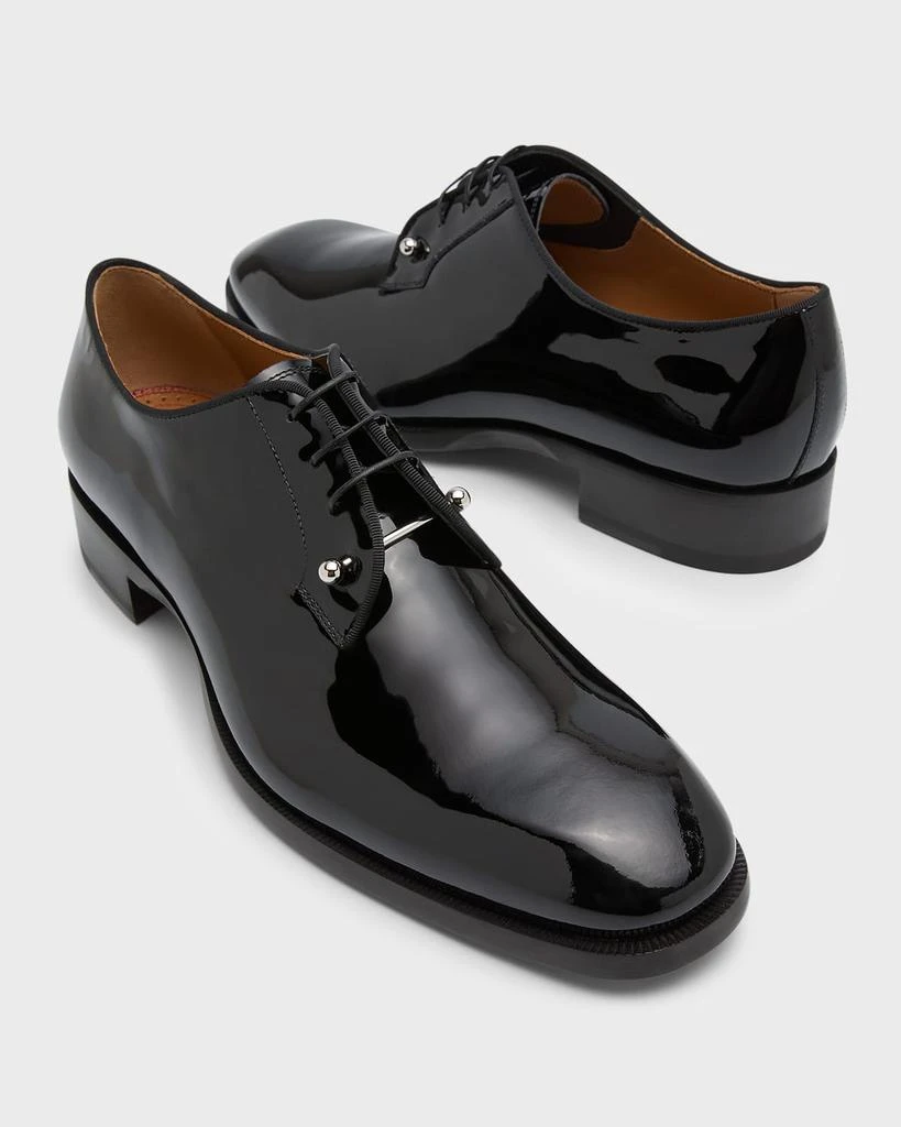 Christian Louboutin Men's Chambeliss Patent Leather Derby Shoes 8