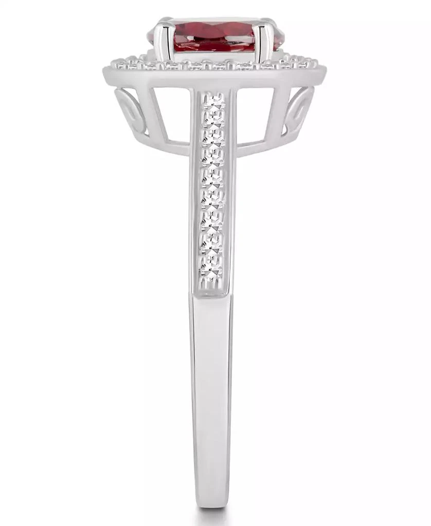 Macy's Garnet (1-2/3 ct. t.w.) and Diamond (1/5 ct. t.w.) Halo Ring in Sterling Silver 4