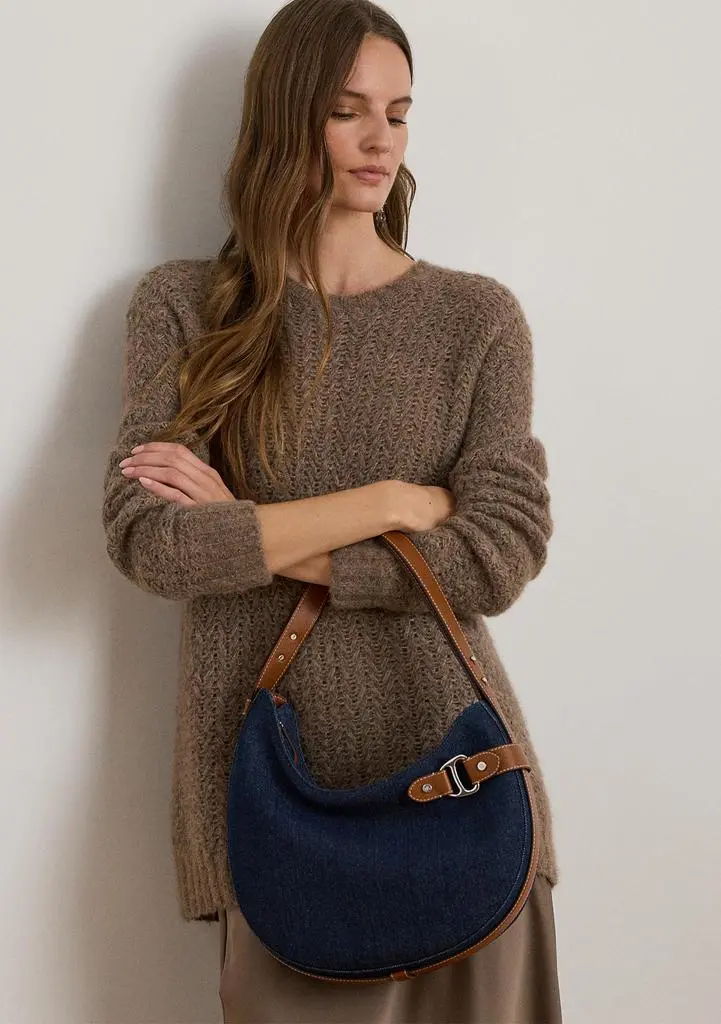 Ralph Lauren Denim Large Tasha Shoulder Bag