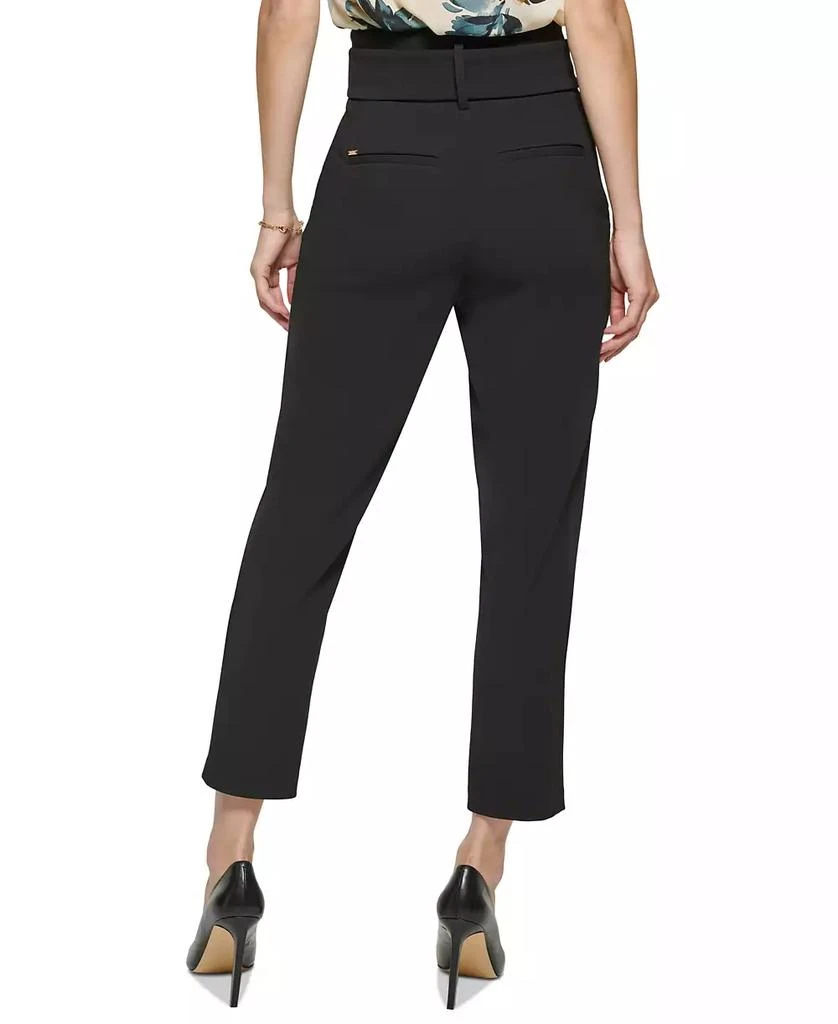 DKNY Women's Tie-Waist High-Rise Straight-Fit Pants 2
