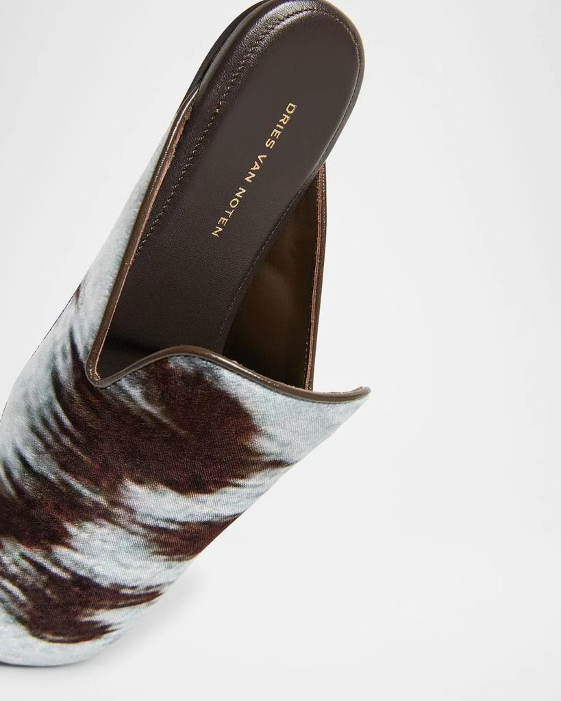 Dries Van Noten Printed Satin Mules 4