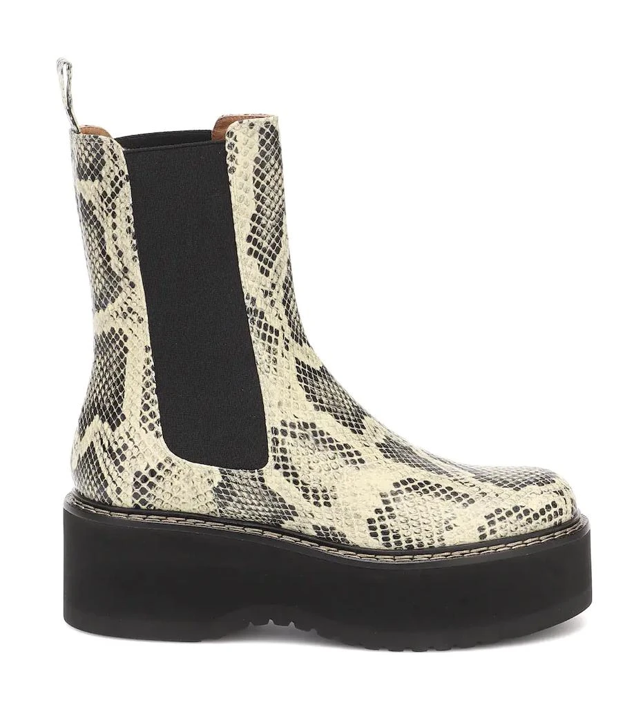Paris Texas Snake-effect leather platform boots 4