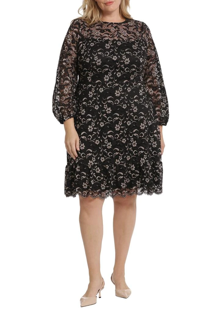 Maggy London Floral Lace Yoke Fit & Flare Dress 1