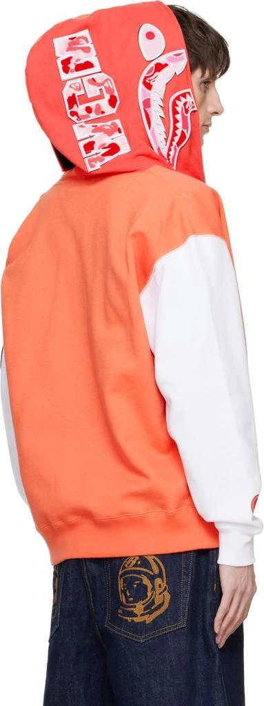 Bape Orange & White Korea Shark Full Zip Hoodie 3